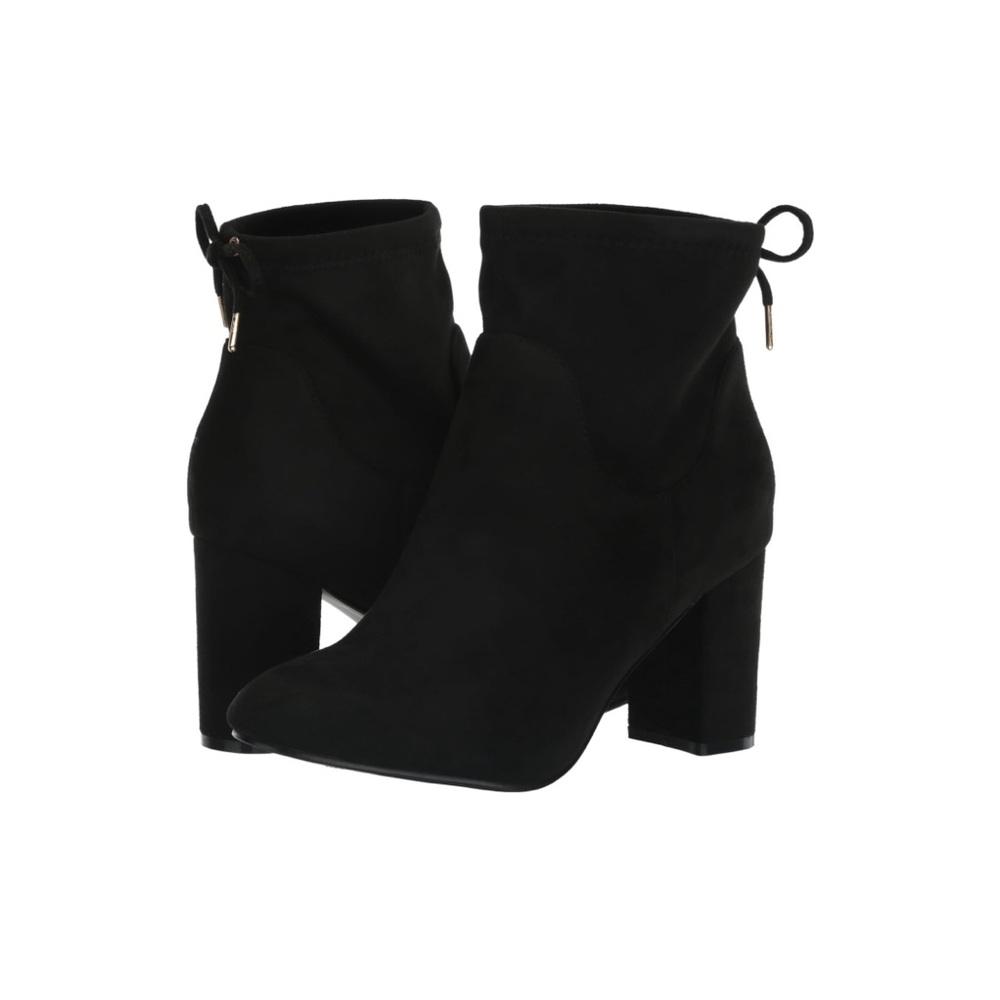 ❌SOLD❌Faux Suede Drawstring Chunky Heel Bootie